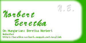 norbert beretka business card